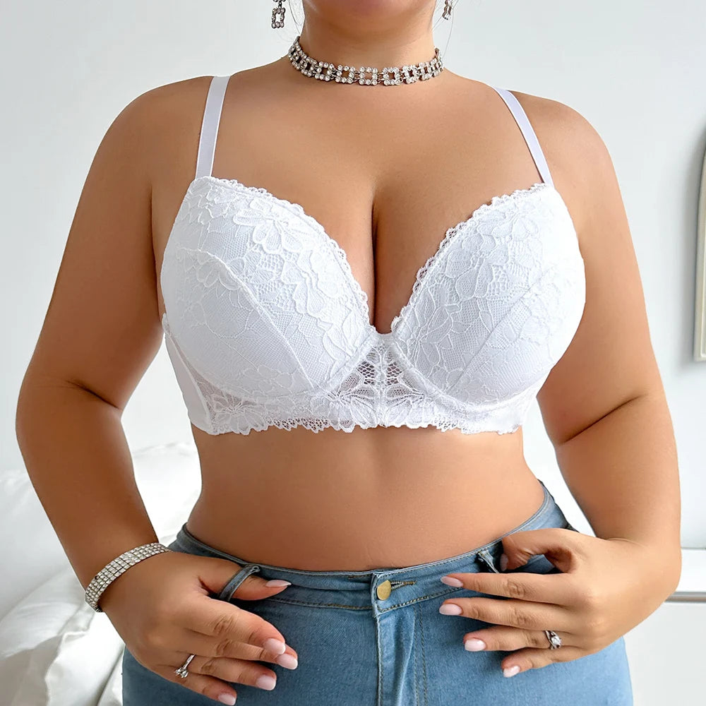 Plus Size Feminine Sex Lace Bras Push Up Women's