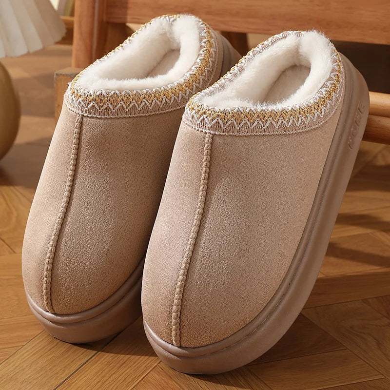 Warm Cotton Platform Slippers