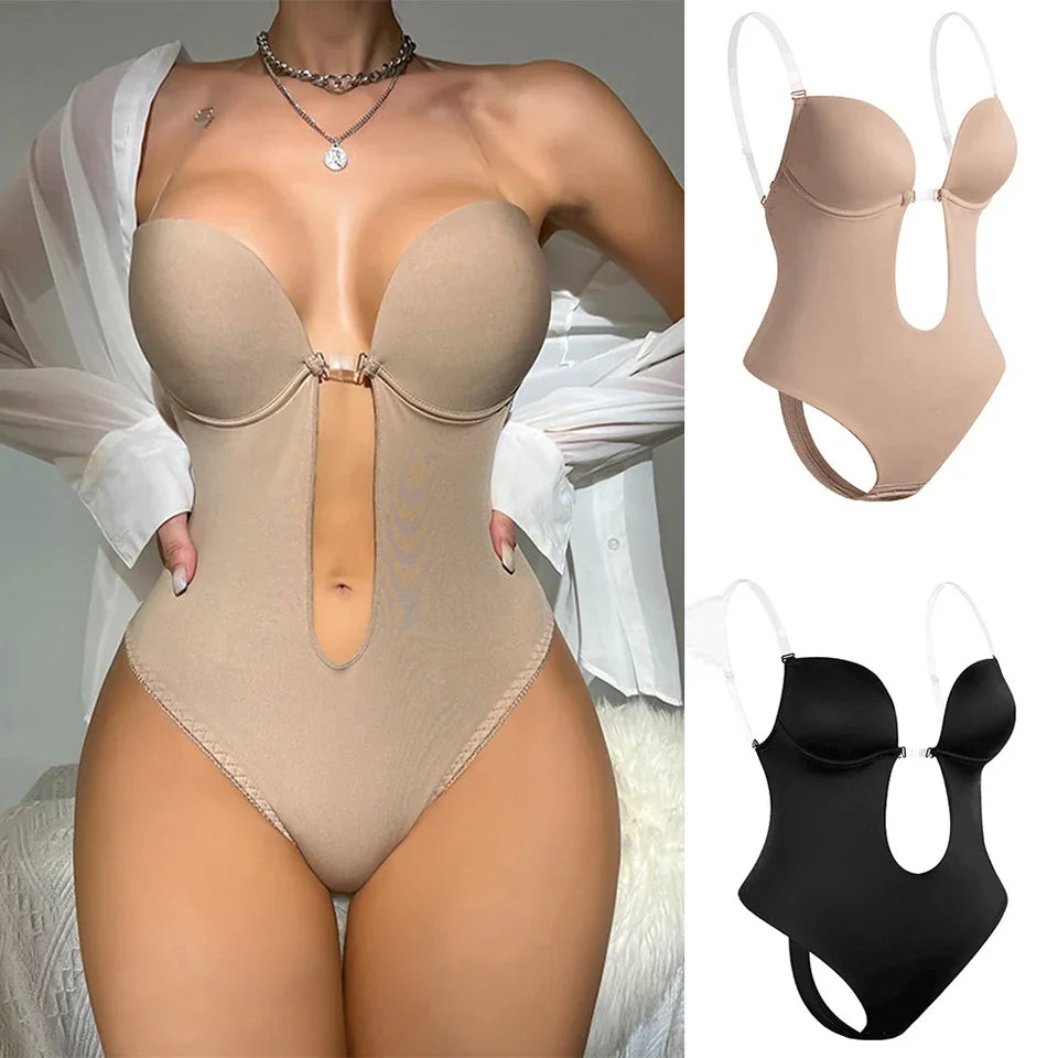 Women Full Body Shaper Bra Backless Bodysuit