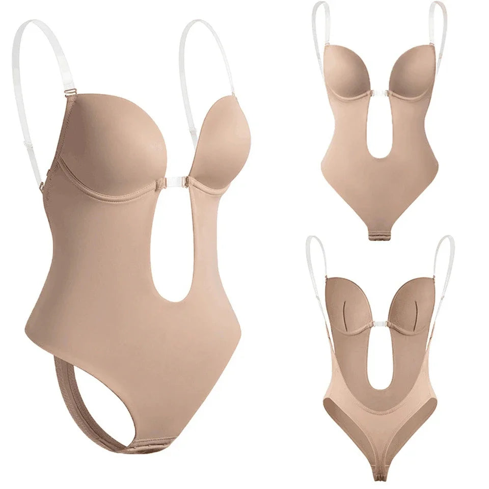Women Full Body Shaper Bra Backless Bodysuit