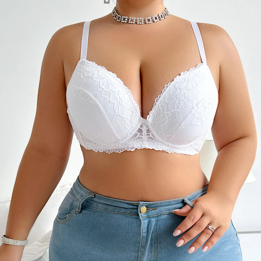 Plus Size Feminine Sex Lace Bras Push Up Women's