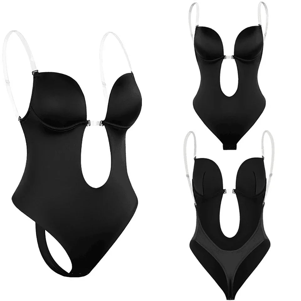 Women Full Body Shaper Bra Backless Bodysuit