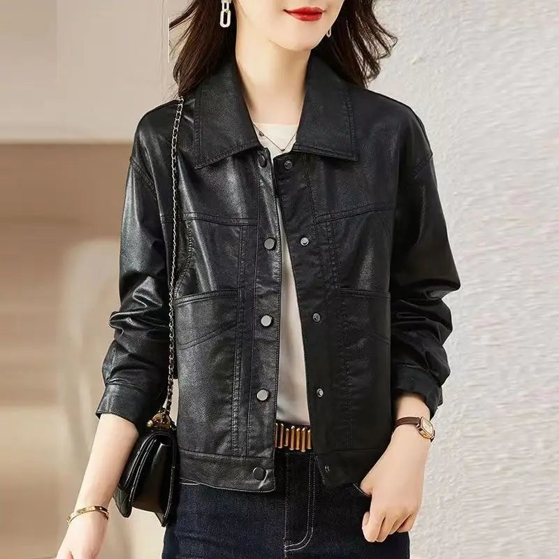 Women's Faux Fur Leather Jacket