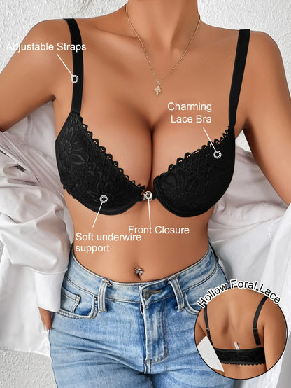 Elegant Lace Push-Up Bra for Women