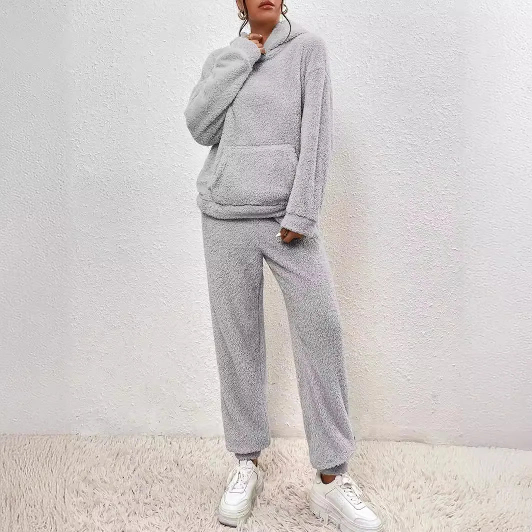Women’s Furry Hoodie & Pants Set