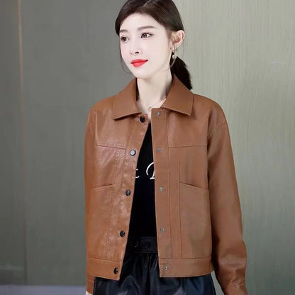 Women's Faux Fur Leather Jacket