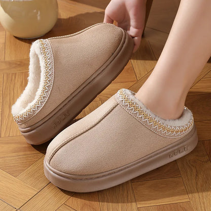 Warm Cotton Platform Slippers