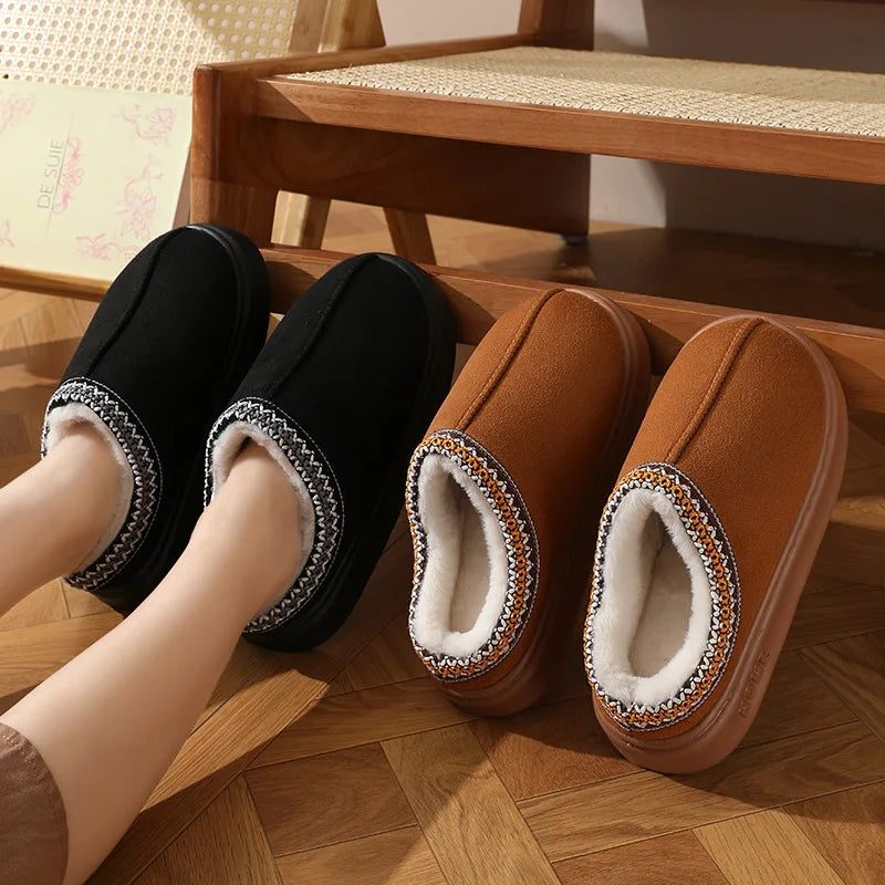 Warm Cotton Platform Slippers