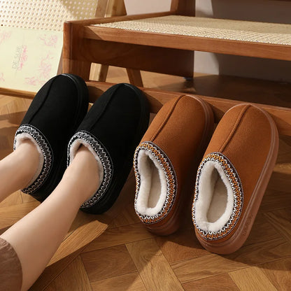 Warm Cotton Platform Slippers