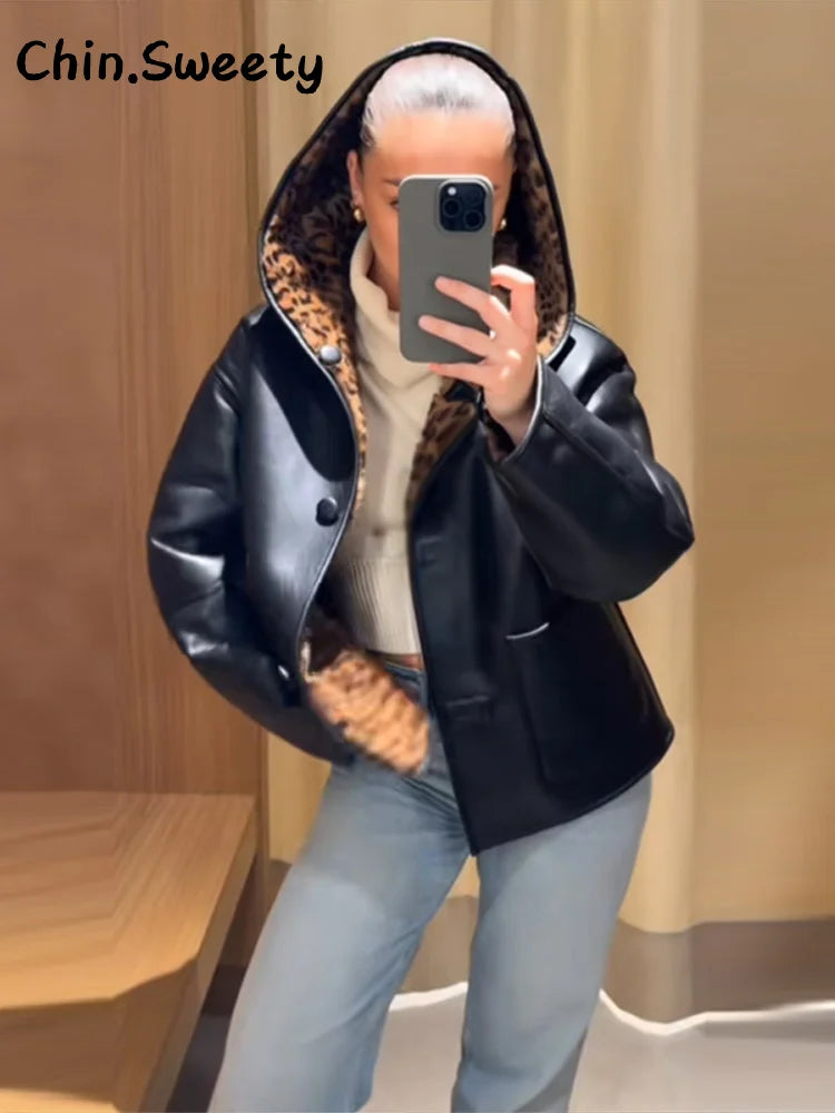 Women's Leopard Reversible Jacket