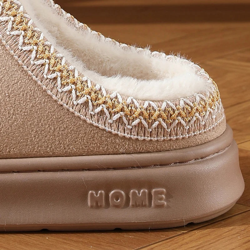 Warm Cotton Platform Slippers