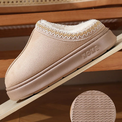 Warm Cotton Platform Slippers