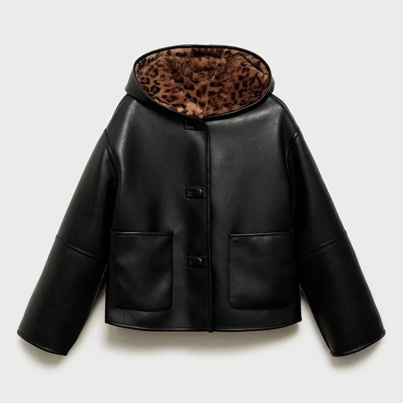 Women's Leopard Reversible Jacket