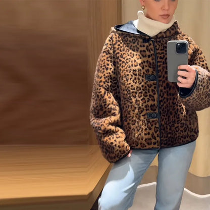 Women's Leopard Reversible Jacket