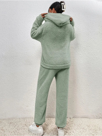 Women’s Furry Hoodie & Pants Set