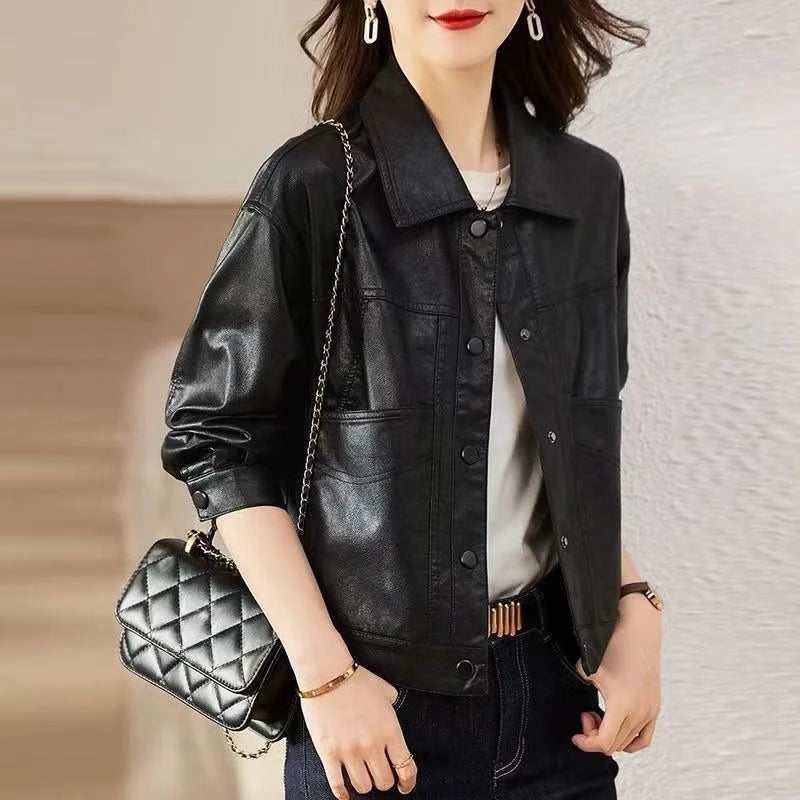 Women's Faux Fur Leather Jacket