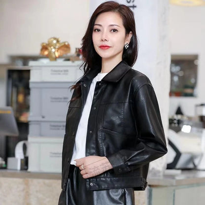 Women's Faux Fur Leather Jacket