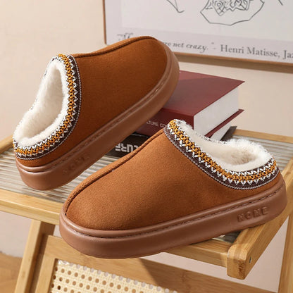 Warm Cotton Platform Slippers