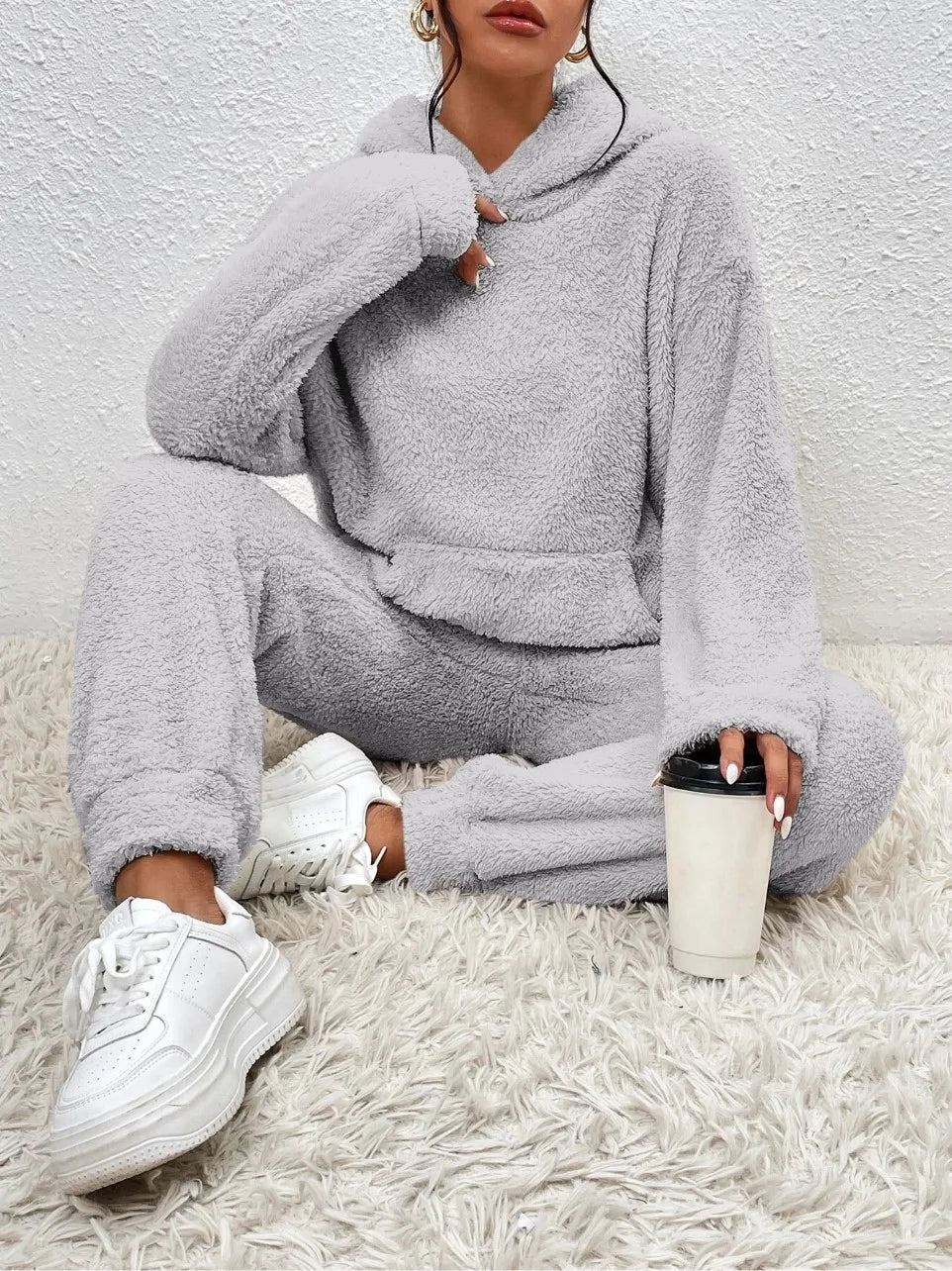 Women’s Furry Hoodie & Pants Set