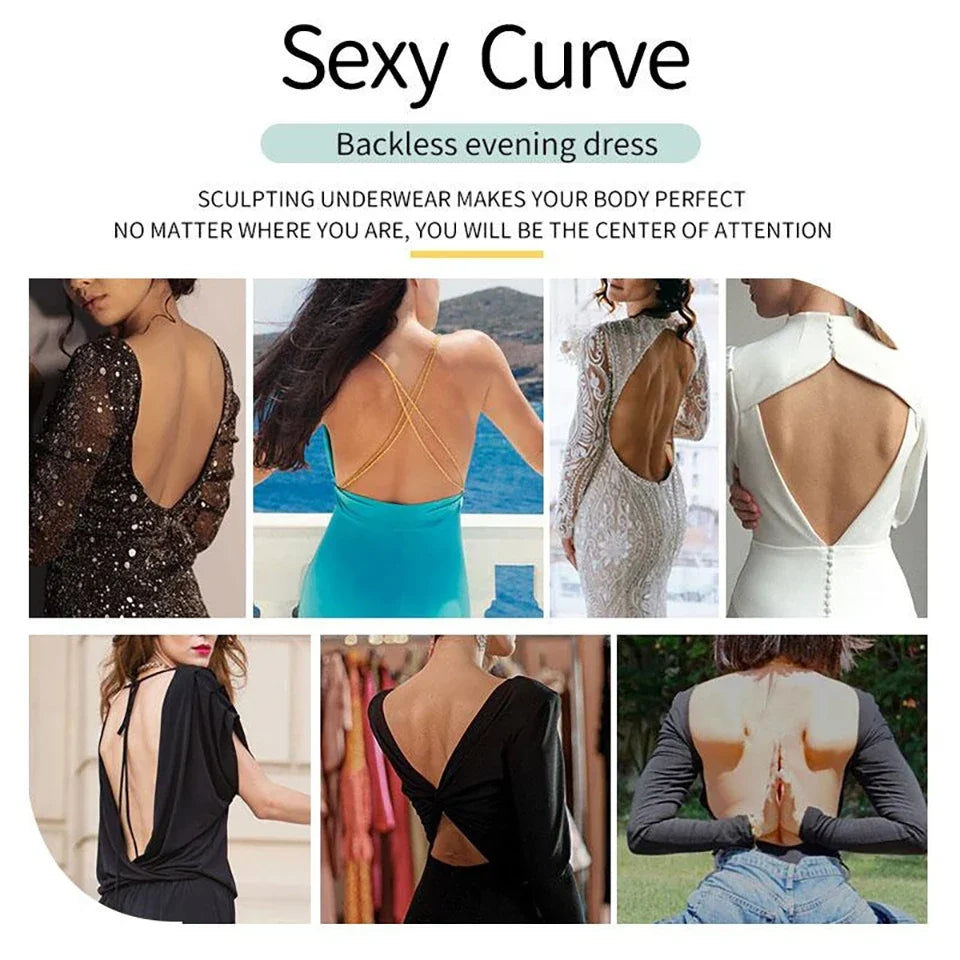 Women Full Body Shaper Bra Backless Bodysuit