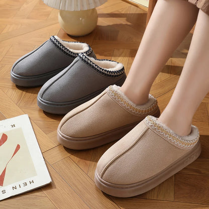 Warm Cotton Platform Slippers
