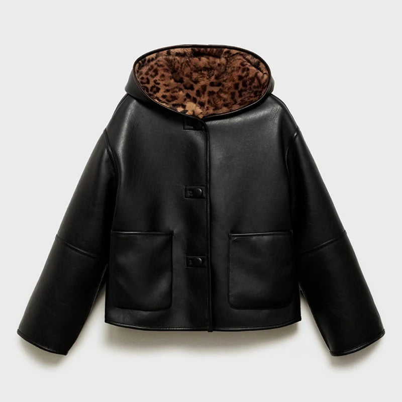 Women's Leopard Reversible Jacket