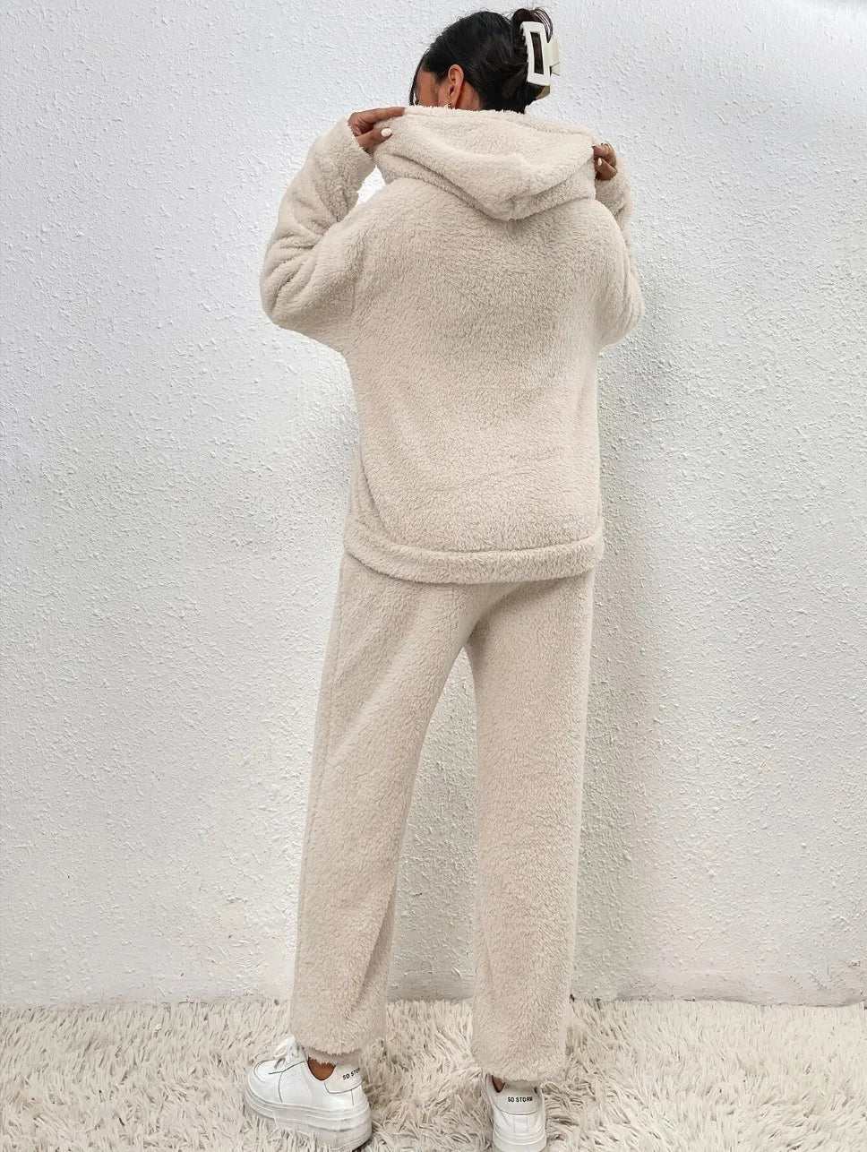 Women’s Furry Hoodie & Pants Set